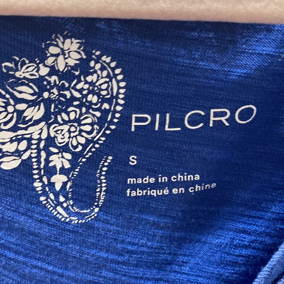 ANTHROPOLOGIE Pilcro Loma Printed Tee blue small - Picture 3 of 4